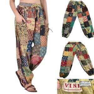 Vini Patchwork Cotton Hippie Bohemian Festival Style Pants
